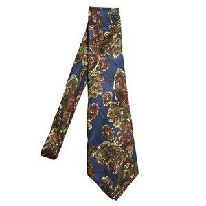 Christian Dior Monsieur Mens Neck Tie Made In Italy Floral 100% Silk